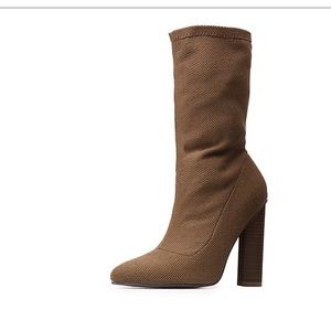 Olive green sock bootie